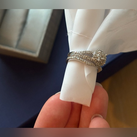 Peoples Jewellers Princess Diamond Double
Frame Set in Sterling Silver - Picture 11 of 11